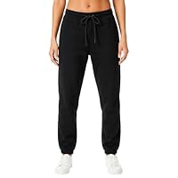 Light & Shade Damen Jogginghose Fleece – Sweatpants mit Kordelzug, Tapered Trainingshose mit Taschen, Weiche Trackpants für Fitness Gym Freizeit Loungewear (Schwarz, L)