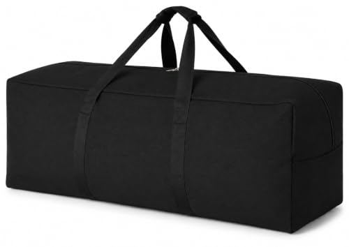 DoYiKe Canvas Travel Duffle Bag Heavy Duty Sports Duffel Military Camping Tent Storage 60L Black Top opening