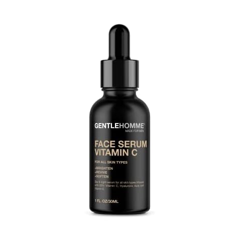 Gentlehomme Vitamin C Day & Night Facial Serum for Men with Hyaluronic Acid, & Vitamin E - For All Skin Types - 1 Oz - Unscented Cover