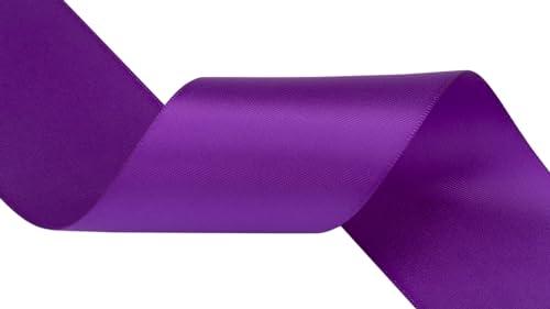 Zofrud Purple Satin Ribbon 50mm x 9 Meters - Ideal for Crafts Gift Wrapping, Flower Bouquet, and Weddings - Image 3