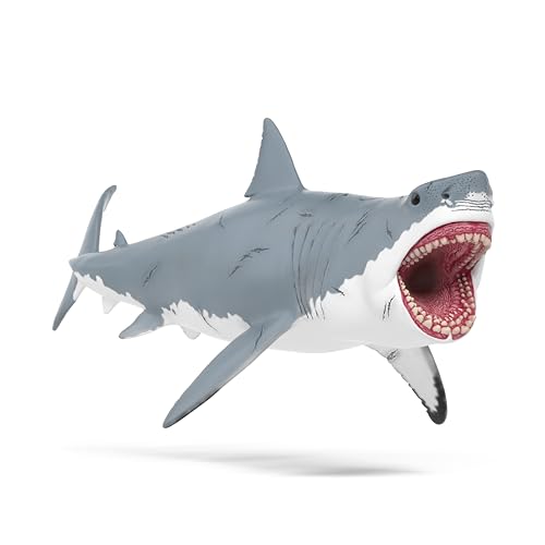 Schleich Dinosaurs - 11' Megalodon Shark Figurine - Durable Prehistoric Dinosaur Toys - Realistic Shark Toys for Boys and Girls - Fun Bathtub Animal Figures for Toddlers and Kids Ages 5+ | 15055
