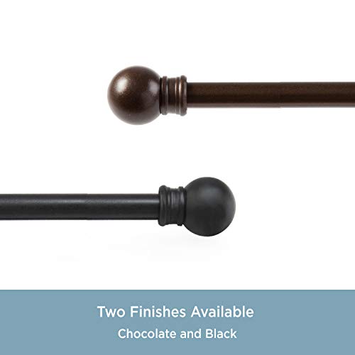 Kenney 7/16” Fiona Café Window Curtain Rod, Chocolate, 48-84” #TOP5