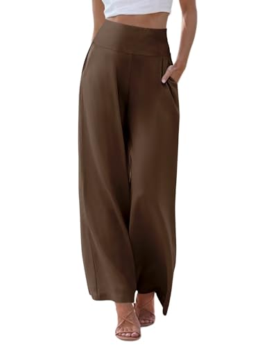 JZC Women's Palazzo Lounge Pants Casual Wide Leg Pants High Waist Flowy Toursers with Pockets