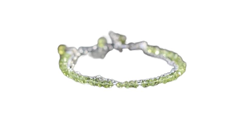 Bracelet en perles de péridot vert LKBEADS, bijou fin en argent pour sublimer vos tenues d'été