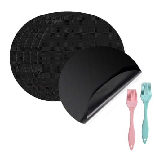 6pièce Poêle anti-adhésive Liner Tapis de cuisson cuisson Cuisine Non Stick Liner Téflon Tapis réutilisable durable résistant à la chaleur 24 cm de...