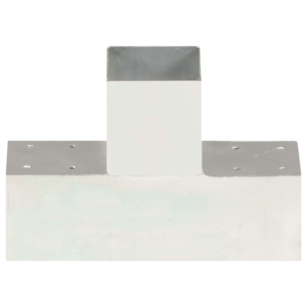 4 connettori per pali a T, in metallo zincato galvanizzato, connettore in legno per 3 travi quadrati in legno 91 x 91 mm, preforati per costruzioni esterne come gazebo e tettoie