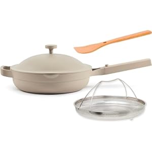Our Place Always Pan 2.0-10.5-Inch Nonstick, Toxin-Free Ceramic Cookware | Versatile Frying Pan, Skillet, Saute Pan | Stainless Steel Handle | Oven Safe | Lightweight Aluminum Body | Steam