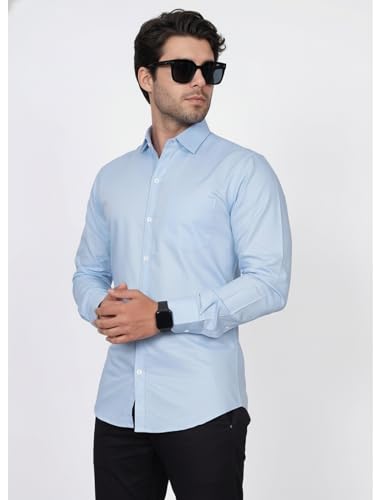 Image of Diverse Men's Solid Formal Shirt | Premium Poly Cotton Full Sleeve Regular Fit Shirt for Men | Stylish Office, Business & Casual