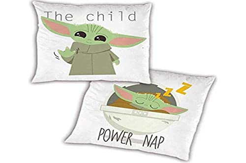 Baby Yoda - Cojín, de Star Wars, 35 x 35 cm, anverso y Reverso