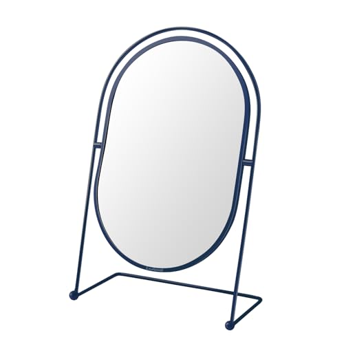 Espejo de Maquillaje Ovalado con Soporte Azul para Mesa miniatura 2