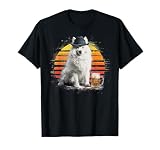 eskimo verde vintage Cool American Eskimo cane che beve birra, arte amante della birra del cane, design urbano stile di vita del cane, carino cane meme arte, birra e cane illustrazione.