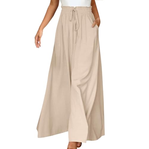 Pantalon droit haute plissé fluide contre l'inconfort