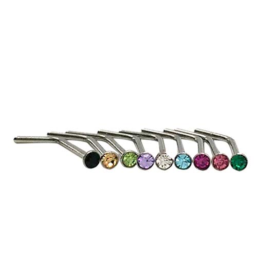 Heart Speaker 10 Pcs Rhinestone Screw Nose Stud Rings Body Piercing Jewelry Multicolor #TOP4