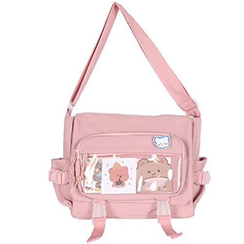 Kawaii Bag Kawaii Backpack Japanese Harajuku Backpack Crossbody Bags for Women Messenger Bag Shoulder Bag (pink)