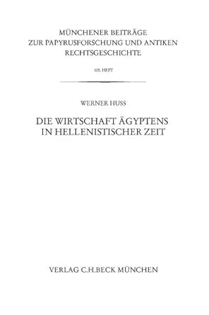 Die Wirtschaft Ägyptens in hellenistischer Zeit book cover