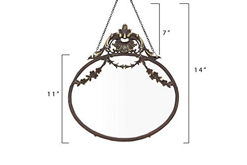 Creative Co-Op DA4600 Antique Inspired Hanging Oval Mirror thumb #3