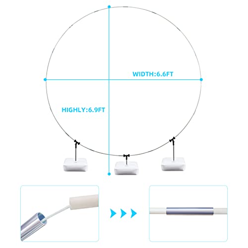 Round Backdrop Stand, 6.7Ft Circle Balloon Arch Kit Arch Frame Party Backdrop Decoration Tool For Wedding Birthday Baby Shower Halloween Christmas Party #TOP2