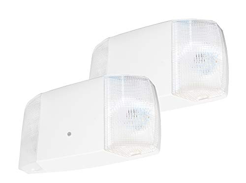 LFI Lights - UL Certified - Hardwired LED Emergency Light with Fixed Head Lamps- Ceiling and Wall Mount Battery Backup - ELCELFX (2 Pack)