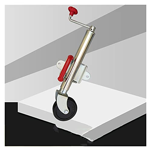 ICOSAR Gato de coche Jockey Wheel Trailer Jack Top Wind Giratorias Estabilizadoras Piezas RV Accesorios para caravana Cámper Caravana se pueden soldar o atornillar. Rueda de goma de 6 pulgadas. Los