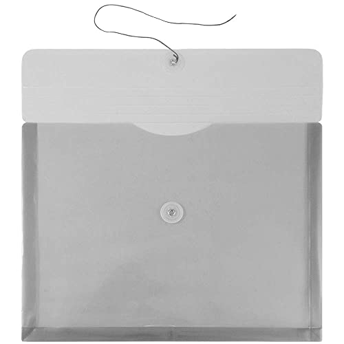 JAM PAPER Envelopes de plástico com fecho de botão e cordão - livreto de letras - 247,6 x 330,2 mm (