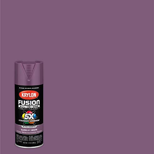 Image of Krylon K02709007 Fusion All-In-One Spray Paint for Indoor /Outdoor Use, Gloss Icy Grape Purple, 12 Ounce (Pack of 2)