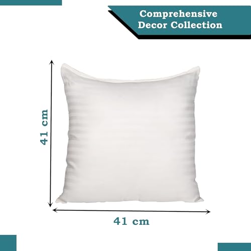 Image of Kuber Industries Cushion Filler | 16x16 Inch | Cushion for Bedroom | Square Cushions for Sofa | Fluffy Microfiber Cushion for Living Room | Throw Cushion Filler | White