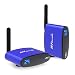 Produktbild PAKITE PAT-535 24 Gruppen 5.8GHZ Wireless AV Transmitter System 480P, 200M AV Sender Empfänger unterstützen IR Remote mit IR Verlängerungskabel für DVD, DVR, IPTV, und STB [Blau]-MEHRWEG