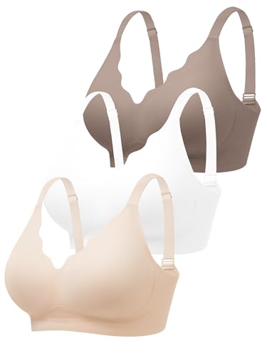 Image of Wireless Jelly Bras for Women No Underwire with Support - S-2XL Seamless Bralettes Everyday Comfort Tshirt Padded Bra