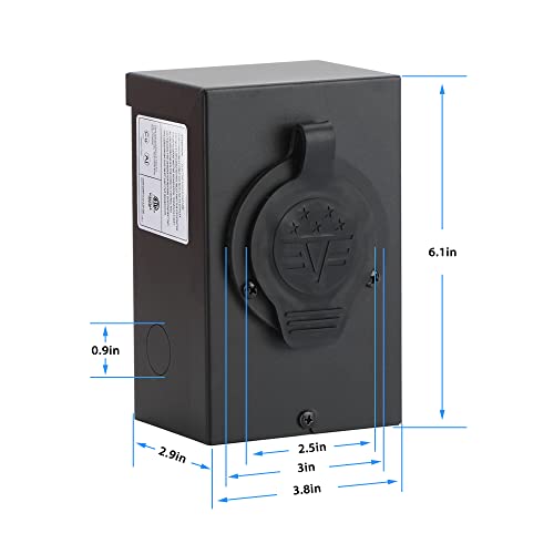 Generator Power Inlet Box, 30 Amp Power Inlet Box, Nema L14-30P, Generators Up To 7,500 Running Watts 30Amps 3R Nema Generator Inlet Box Etl Listed (Black) #TOP1