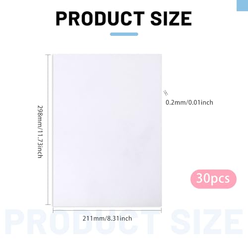 GLOBLELAND 30 Blatt A4 selbstklebendes Bedruckbares Washi Aufkleberpapier Halbtransparent Bedruckbarer Washi Aufkleber Für Tintenstrahldrucker DIY Fotoalbum Tagebuch Scrapbook Dekoration 8.3X11.7