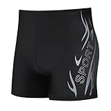 Men's Swim Trunks Fashion Printed Stretchy Comfy Slim Swimming Shorts Boxer Briefs for Beach Swimming Hot Spring Gray#05 XX-Large