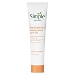 Simple Triple Protect Moisturiser SPF 30 – 3x Protection from UVA/UVB, Blue Light & Pollution with Vitamin C & E – Brightens Dull, Sensitive Skin for a Glowing Complexion 40 ml