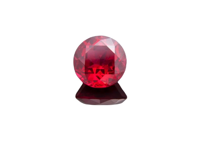 Rubis naturel rond facetté de 8 mm pour création de bijoux DIY et bagues uniques