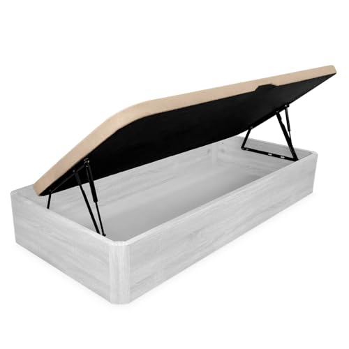 amuéblate Online - Canapé Abatible Apertura Lateral de Madera con Gran Capacidad, Espacioso, Transpirable y Resistente, Esquinas Redondeadas, 105 x 190, Polar