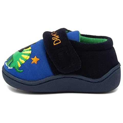 The Slipper Company Boys Blue Dinosaur Slipper - Size 6 Child UK - Blue Cover