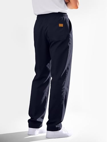 Comdecevis Mens Casual Drawstring Sweatpants with Utility Pockets Gym Cargo Joggers Pants for Men Dark Blue XL4