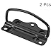 uxcell Chest Handles, 2Pcs - Stainless Steel Pull Handles, Folding Handle for Wooden Box Tool Box Jewelry Box Industrial Box Cutting Board Trunk (Black)