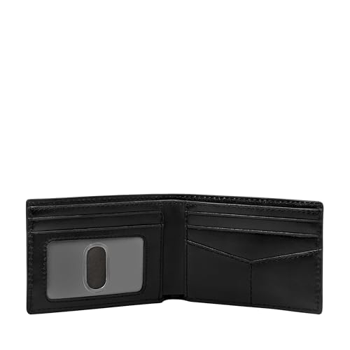 Image of Fossil Men's Wallet Derrick Leather Front Pocket Wallet for Men, Bifold Wallet, Derrick Black