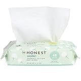 The Honest Company 100% Pure Organic Cotton Dry Wipes | Multi-Use Disposable Facial Cloth and Baby Wipe | Hypoallergenic and Gentle on Skin | 48 Count