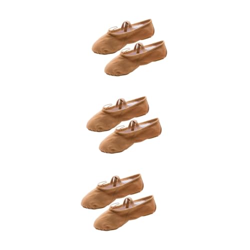 3 Pairs Flats Canvas Dance Shoes Ballet Practice Shoes Ballet Shoes Slippers Ballet Pilates Shoes Stretch Canvas Ballet Slippers Ballet Dance Shoes Girl Child Elastic Soles