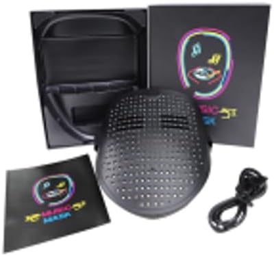 arscniek LED Mask with Gesture Control & Music – Rechargeable Light Up Halloween Masks Costume, Glowing Transformable Cosplay Mask for Parties, Christmas, Concerts