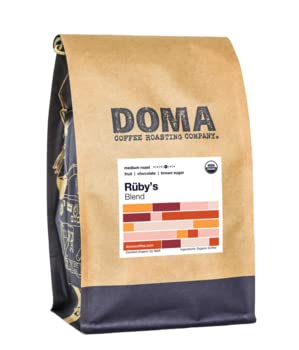 Doma Coffee Roasting Company "Ruby's Organic Espresso" Medium Roasted Fair Trade Organic Whole Bean Coffee - 2 Pound Bag