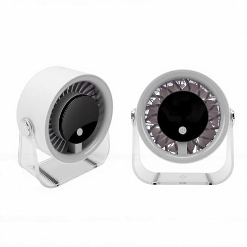 Ventilateur de bureau Karlak rechargeable USB blanc compact orientable à 360° pour la maison - 3