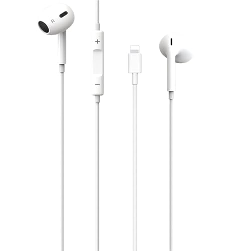 For iPhone Headphones [MFi Certified] In-Ear Wired for Lightning Headphones iPhone Earphones Built-in Microphone & Volume Control Earbuds for iPhone 14/14Pro MAX/13 Pro/12 Pro/11/11Pro/X/XR/XS/7/8/6