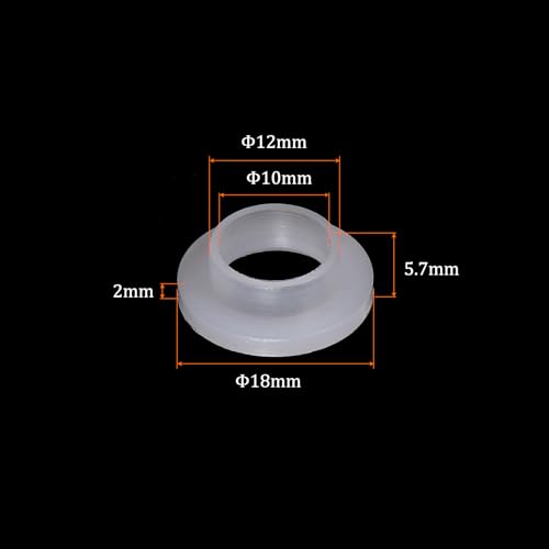Kozelo 4 Stück Nylon-Flanschbuchsen [10 mm Bohrung x 12 mm Außendurchmesser x 5,7 mm Länge] Nylon-Kunststoffbuchsen für Welle, weiß