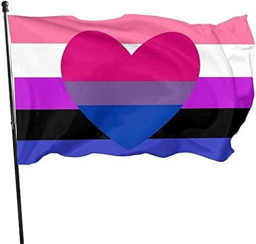 Bisexual Bi Genderfluid Pride Flag 3x5 Ft Flag Simple Face Print Banner Welcome Party Outdoor Flag