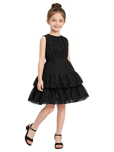 Robe de mariée fille avec dentelle et volants élégants pour cortège d'été