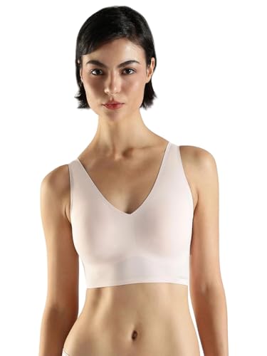 Calvin Klein Women's Invisibles Lightly Lined V Neck Bralette Bra, Light Pink, L