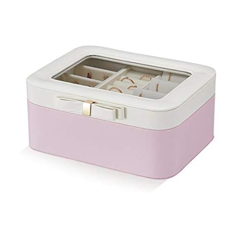 DGJEL Leather Jewelry Box Large-capacity Multi-function Storage Gift Jewelry Box Simple And Fresh Double-layer Cover