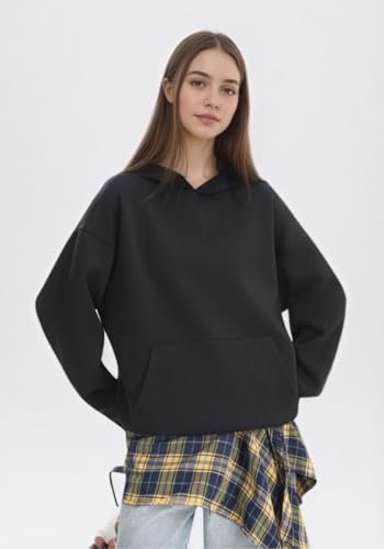 Oversized Mens Hoodies Fleece Solid Colours Winter Hoodie Heavyweight Fashion Hoodies for Men Women Couples Sweatshirts4